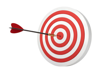 Target on a transparent PNG background, business concept
