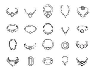 Custom Jewelry line art icon elegant design concept