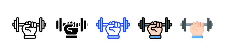 Fitness Icon Collection With Multiple Styles