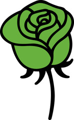 green and red rose