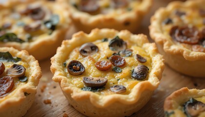 Mini Quiches for Food Catering Close Up
