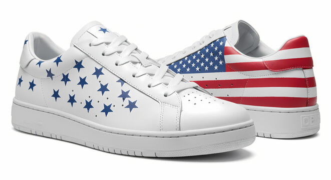 Patriotic Sneakers: American Flag & Stars Design Shoes