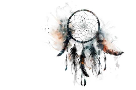 Abstract dreamcatcher with black and blue creative effects