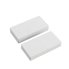 Two Stacks of Blank White Business Cards Isolated transparent background 