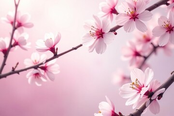Intricate sakura branch pattern, light pink hues, subtle gradient , cherry blossom, delicate
