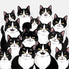 Obraz premium black and white cats