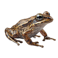 Naklejka premium Isolated Transparent Die cut, Detailed Close-Up of a Realistic Frog with Textured Skin and Bright Eye