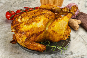 Homemade Grilled whole chicken with spices