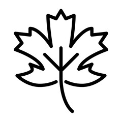 maple leaf outline icon. maple leaf black line illustration.