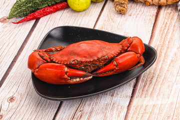 Hot fresh Boiled red crab