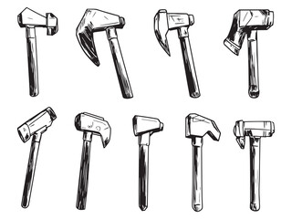 Demolition Hammer line art icon simple vector illustration