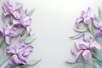 Fototapeta premium Delicate paper flowers, a pastel arrangement.