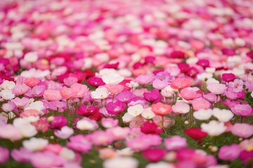 Vibrant field of colorful flowers