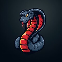 Obraz premium Dynamic Cobra Character: Sporty Illustration Blending Graffiti Art with a Bold Animal Design