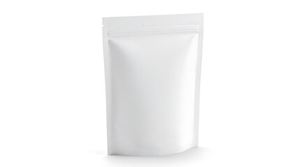 Blank White Pouch Package Mockup for Food or Powder on White