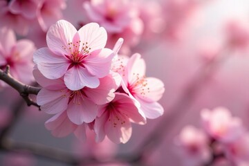 Delicate pink sakura blossoms, full bloom, intricate pattern , spring, texture, print