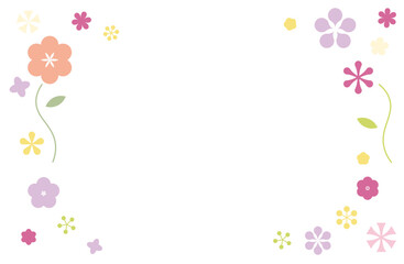 Pastel Flowers Frame with Simple and Soft Colors
