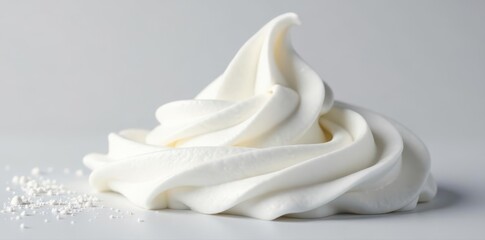 Close-up of delicate white foam mousse, airy and light , skincare product, cream, light