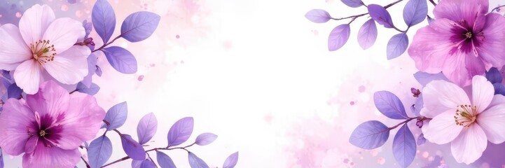 Elegant purple watercolor floral funeral program design, sympathy, program, funeral