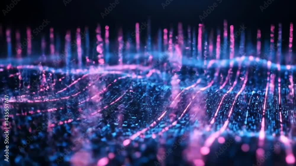 Wall mural dynamic waves of light representing abstract data visualization patterns.