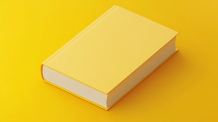 Solid yellow book resting on a yellow surface.