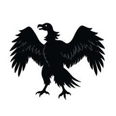 Vultures Vector Silhouette Dynamic Pose with Strong Wings