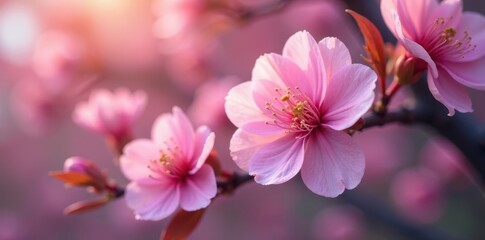 Fototapeta premium Close-up detail of densely packed blossoms, soft light , floral, delicate