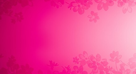 Vibrant Pink Floral Background Soft Gradient Feminine Design Watercolor Style Wedding Invitation