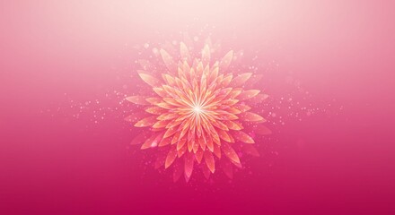 Abstract Pink Flower Mandala Design Spiritual Yoga Wellness Background Illustration