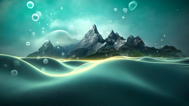 Underwater Mountain Landscape