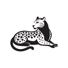 Resting Leopard Silhouette Vector Art