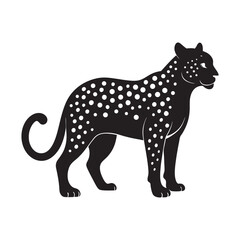 Standing Leopard Silhouette Vector Art