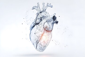 Abstract Human Heart Anatomy Polygonal Network Design