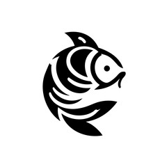 Abstract Koi Fish Dancing in Water Logo Symbol Icon