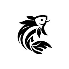 Abstract Koi Fish Dancing in Water Logo Symbol Icon