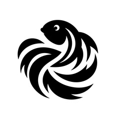 Abstract Koi Fish Dancing in Water Logo Symbol Icon