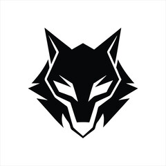 wolf head vector. wolf head logo on white background. 