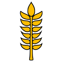 wheat icon illustration hand drawn isolated vector