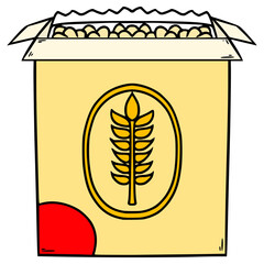 cereal box illustration hand drawn isolated vector
