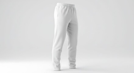 Isolated White Sweatpants Mockup on Clean Background for Fashion Design