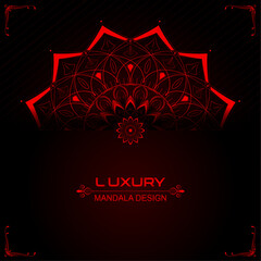 Premium mandala design with gradient light, circle and shadow effect for decoration, cover, template, banner, poster, card | Creative mandala floral background with ornament and red colour