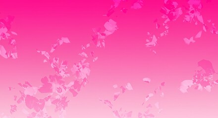 Abstract Pink Gradient Background with Scattered Crystallized Floral Shapes