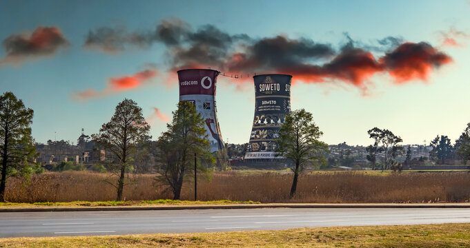 Towers of Orlando Power Station, in Soweto, South Africa