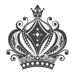 Fototapeta premium Intricately Designed Royal Crown Emblem with Flourishes and Decorative Elements 