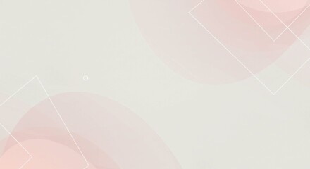 Abstract Pastel Pink and Grey Background with Geometric Shapes and Overlapping Circles