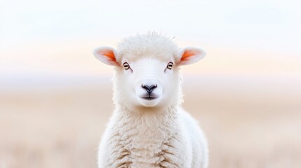 Fototapeta premium Cute lamb in field