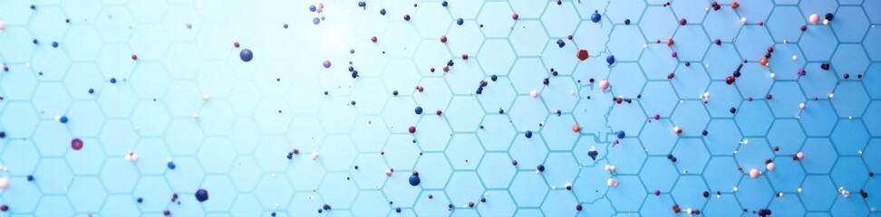 Fototapeta premium Abstract hexagon grid, white blue futuristic tech background, design, abstract