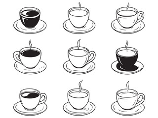 Expensive Coffee line art icon abstract visual representation