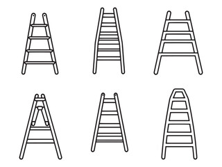 Extension Ladder line art icon simple vector illustration