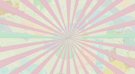 Pastel Pink and Mint Sunburst Abstract Background Design Radial Lines Watercolor Texture
